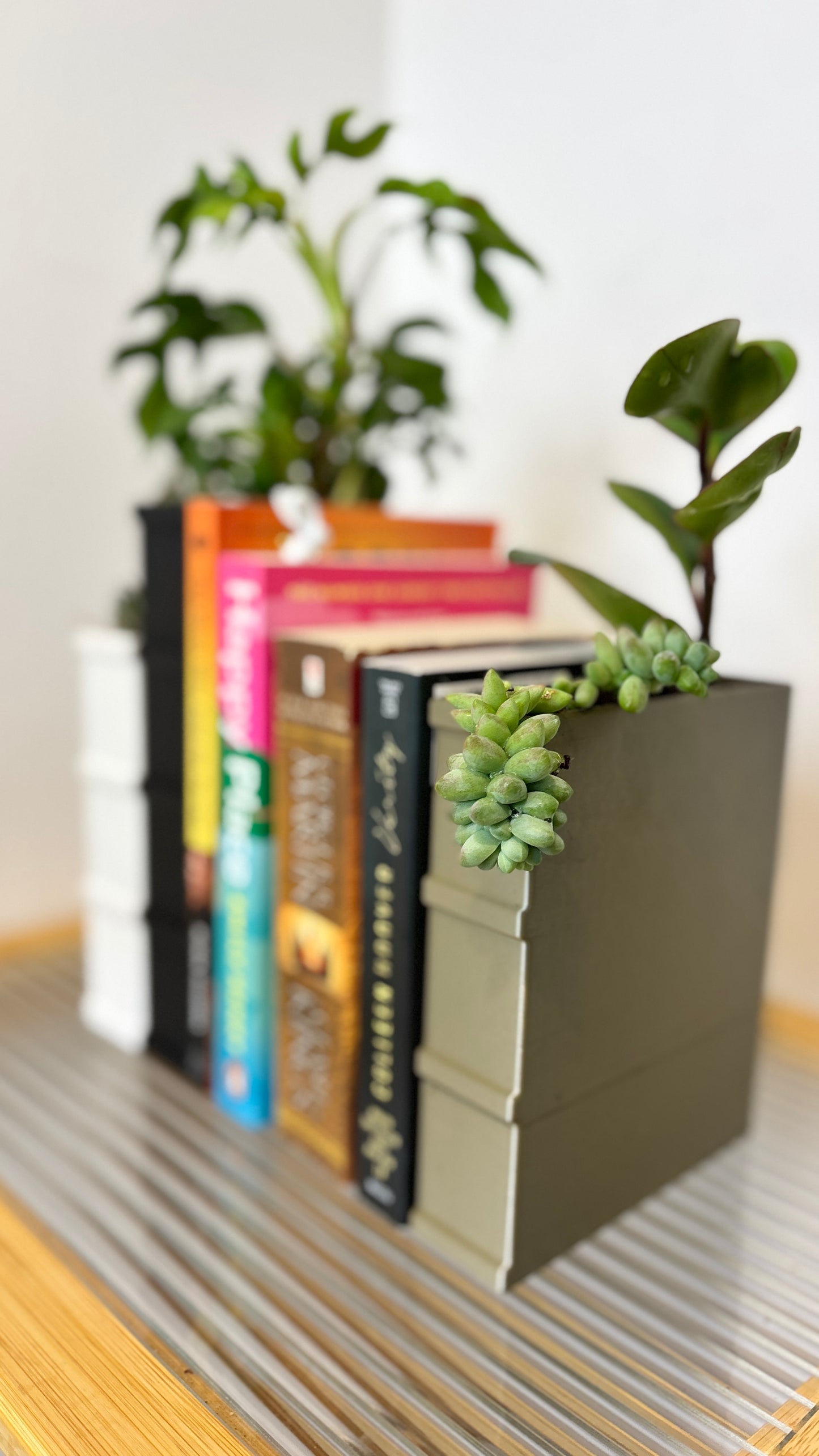 Book Shaped Book End Planters