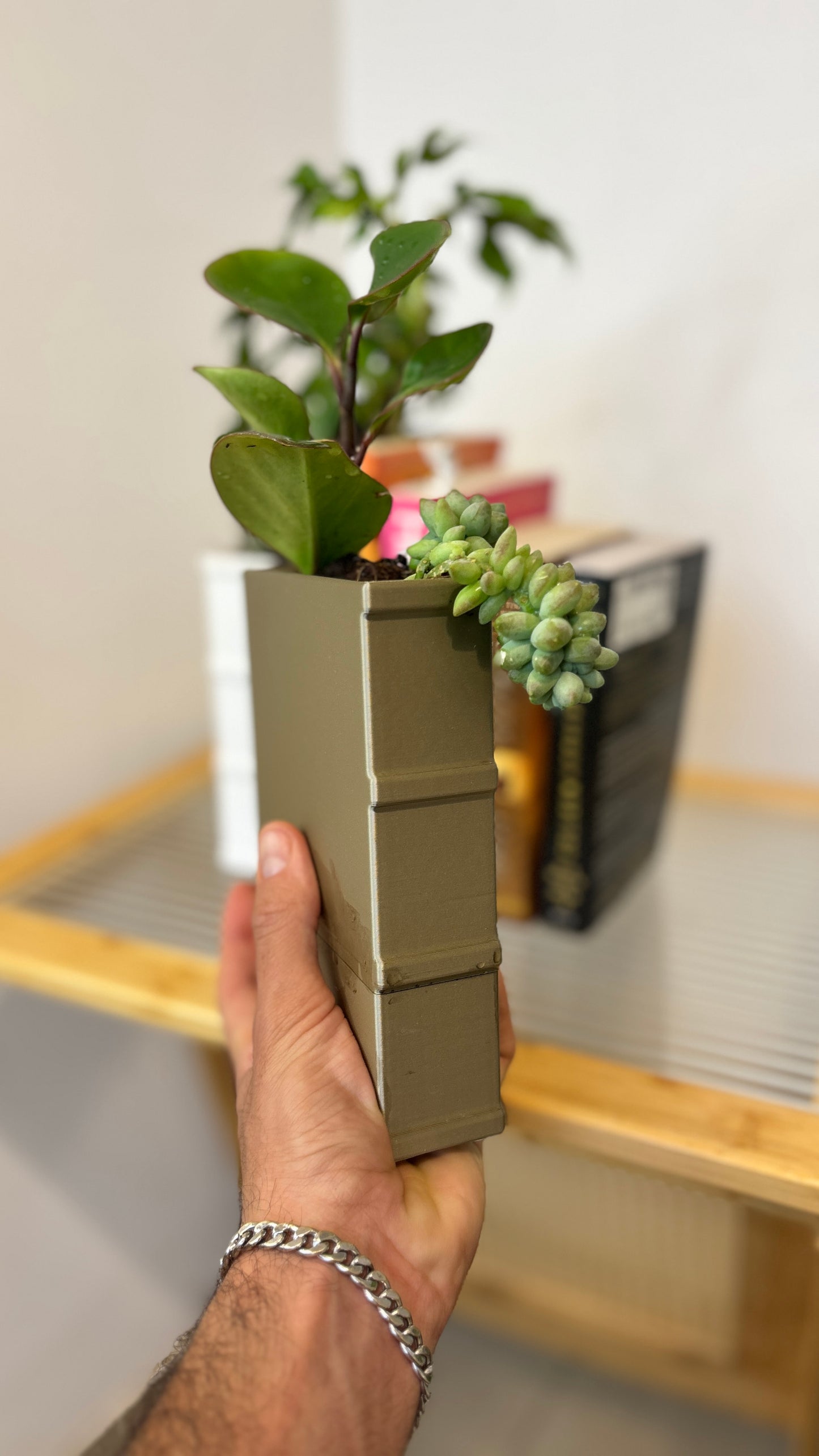 Book Shaped Book End Planters