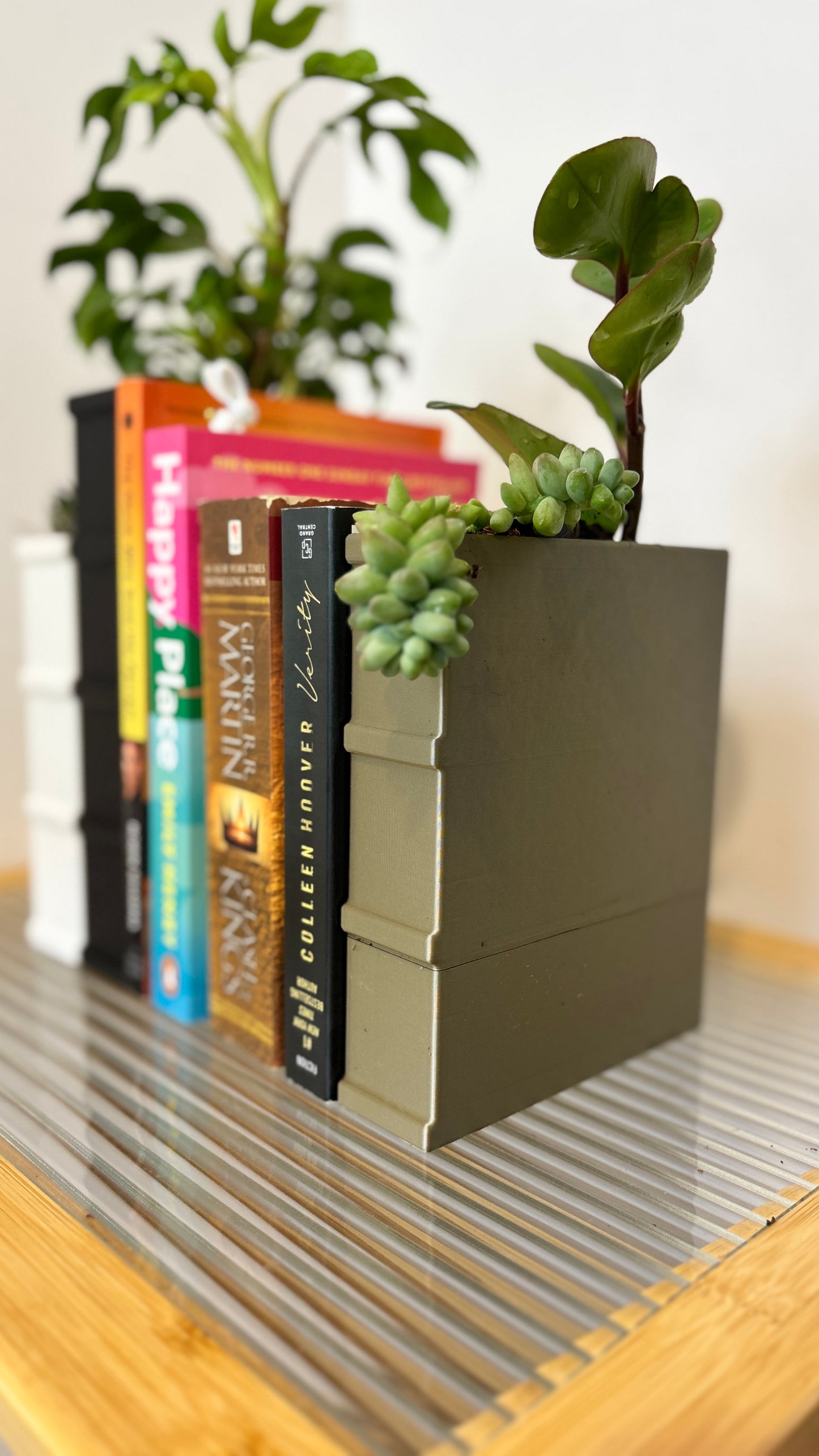 Book Shaped Book End Planters